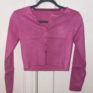 Princess Polly pink ribbed cardigan